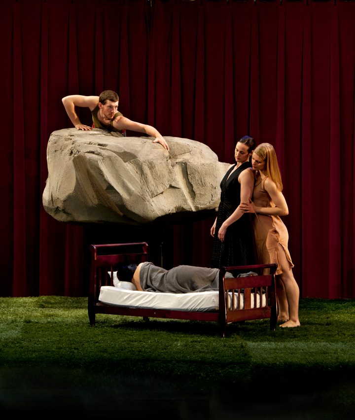 (L-R) Brent Luebbert, Liz Chang, Michele de la Reza and Kaitlin Dann in Attack Theatre's Soap Opera. Photo by  Martha Rial.