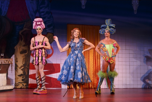 Left to Right: Wade McCollum as Mitzi, Scott Willis as Bernadette and Bryan West as Felicia in the number “I Love the Nightlife” © Joan Marcus