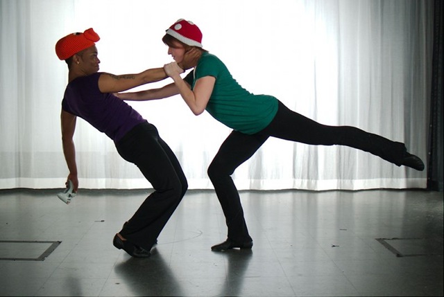 Geeksdanz dancers LaMar Williams (left) and Patty Petronello in "Challenge Mode". Photo by Ben Peoples.