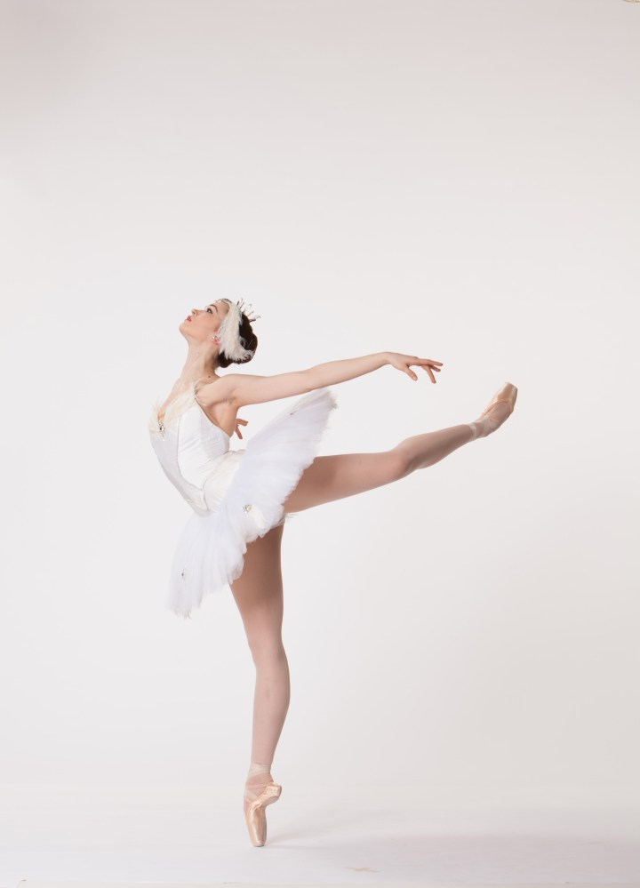 A dancer as the white swan from Swan Lake. Photo by Duane Rieder.