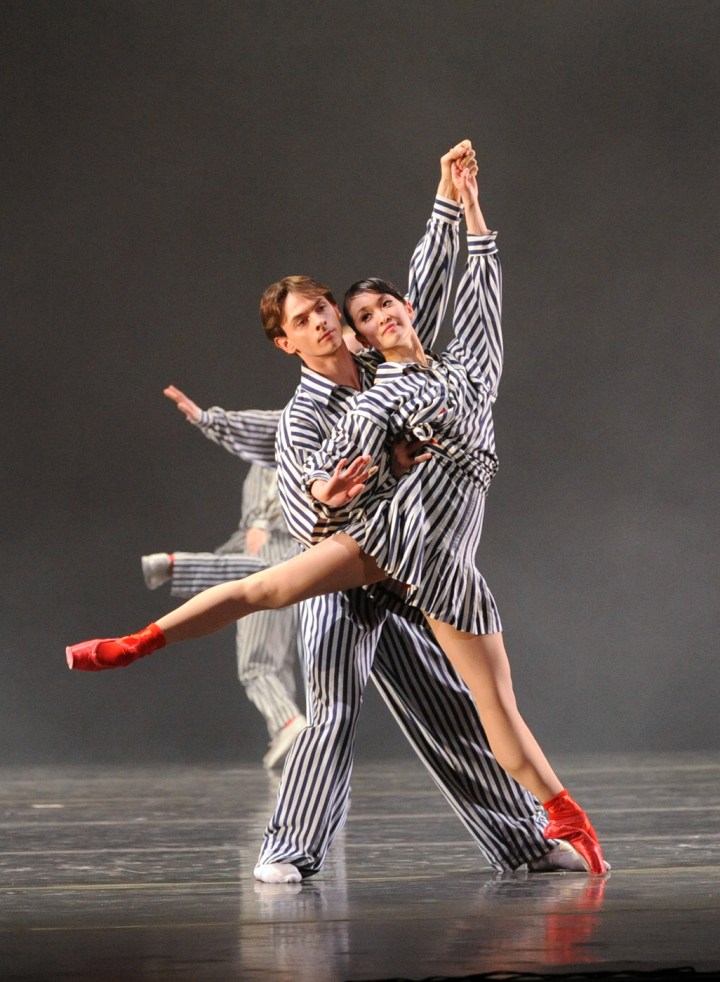 PBT dancers Kumiko Tsuji & Luca Sbrizzi in Twyla Tharp's "In the Upper Room". Photo by Rich Sofranko.
