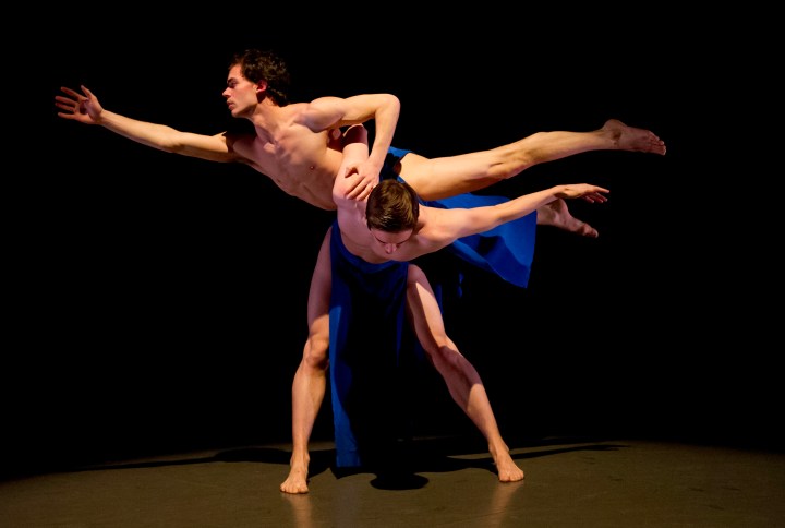 John O’Neill and Alex Hathaway in Doug Benz's “Arc of Descent/Gethsemane (2014)”. Photo by Jeff Swensen.