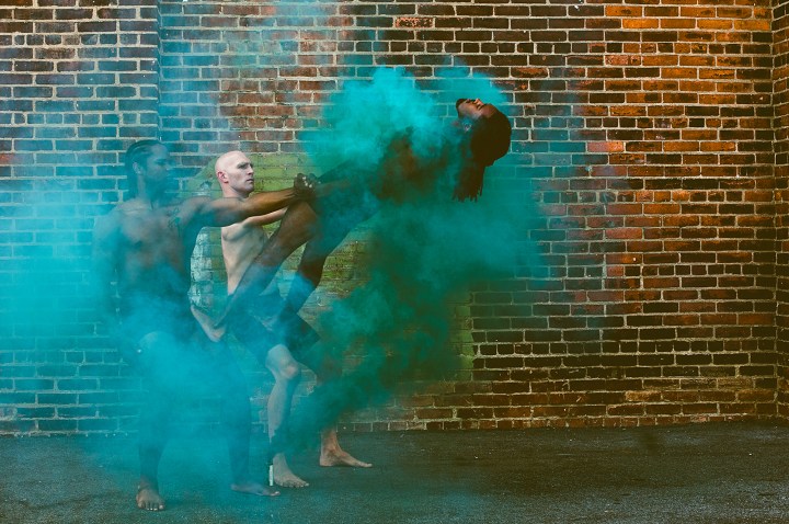 Inlet Dance Theatre's Joshua Brown, Taran Brown, and Dominic Moore-Dunson. Photo by Lauren Stonestreet.