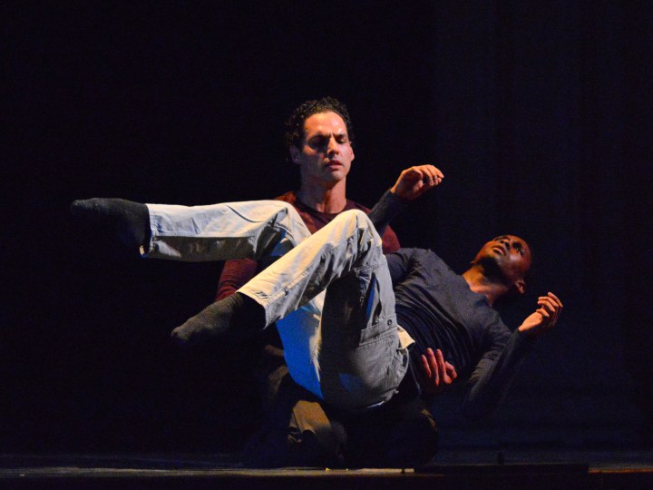 Chamber Dance Project dancers Andile Ndlovu and Luis R. Torres in Diane Coburn  Bruning's "Exit Wounds".  Photo by Paul Wegner.
