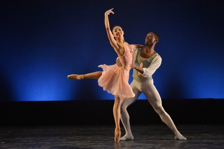 Dance Theatre of Harlem's Da' Von Doane and Nayara Lopes  in Balanchine's "Tchaikovsky Pas de Deux." Photo by Mark Horning & Co. 