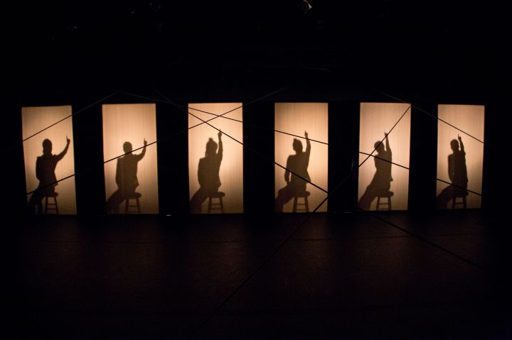 L-R: Grace Cohen, Jenna Rae Smith, Elisa Marie Alaio, Cammi Nevarez, Sara Cohen, Glenna Clark in fireWall dance theater's "Admission." Photo by Duerring Photography.